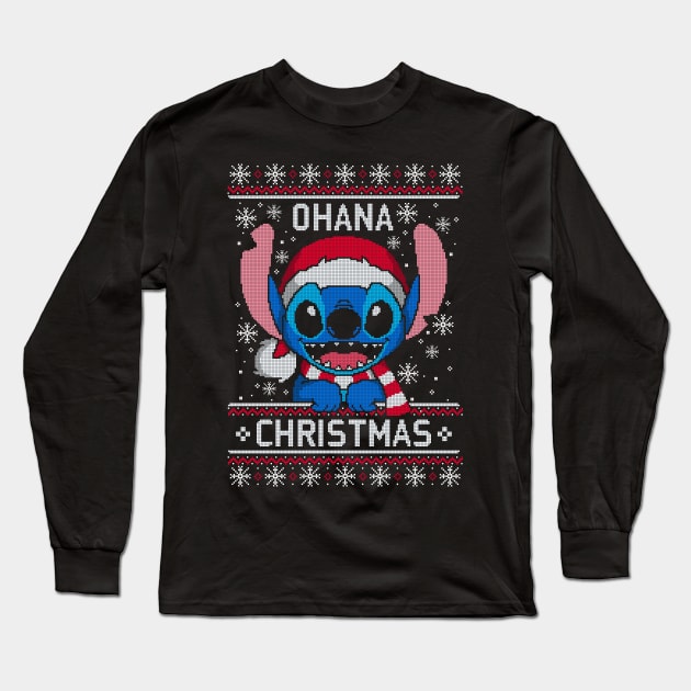 Ohana Christmas ugly sweater Long Sleeve T-Shirt by NemiMakeit